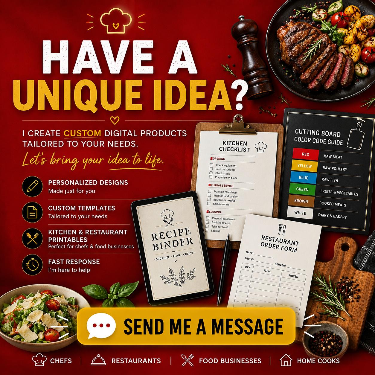 Cutting Board Color Code Guide HACCP Poster | Kitchen Safety Chart ...