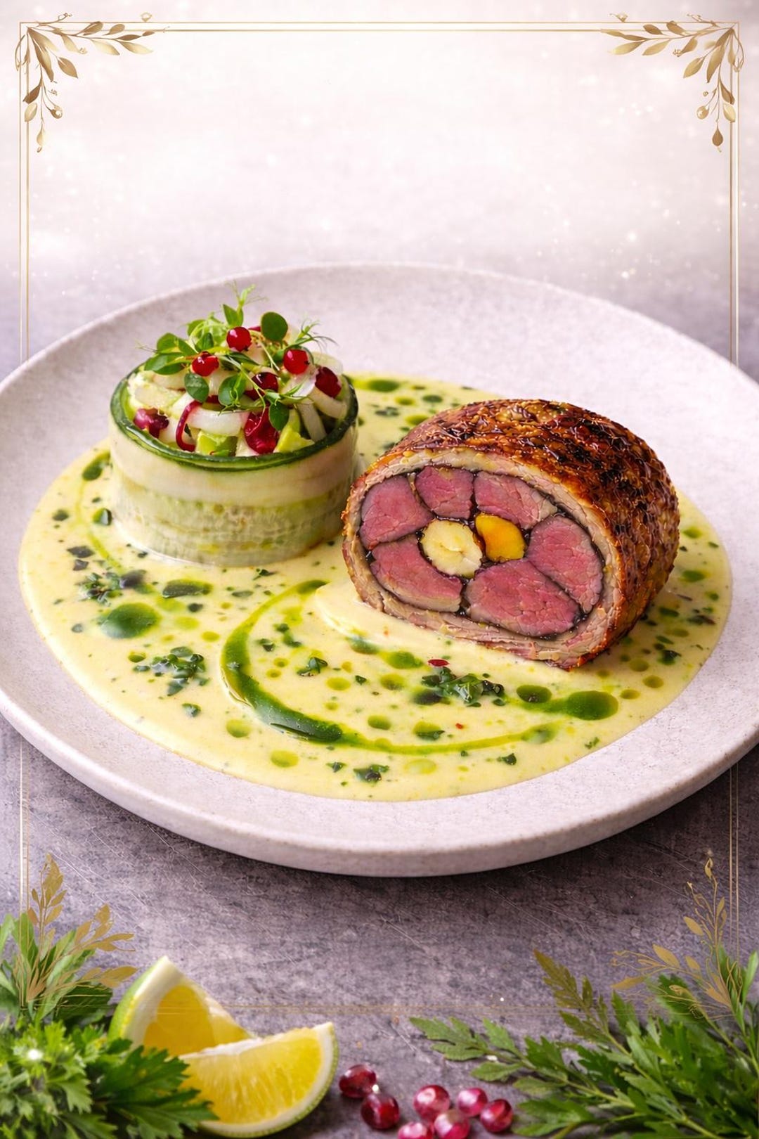Beef Roulade Fine Dining Print, Gourmet Culinary Kitchen Art (digital ...