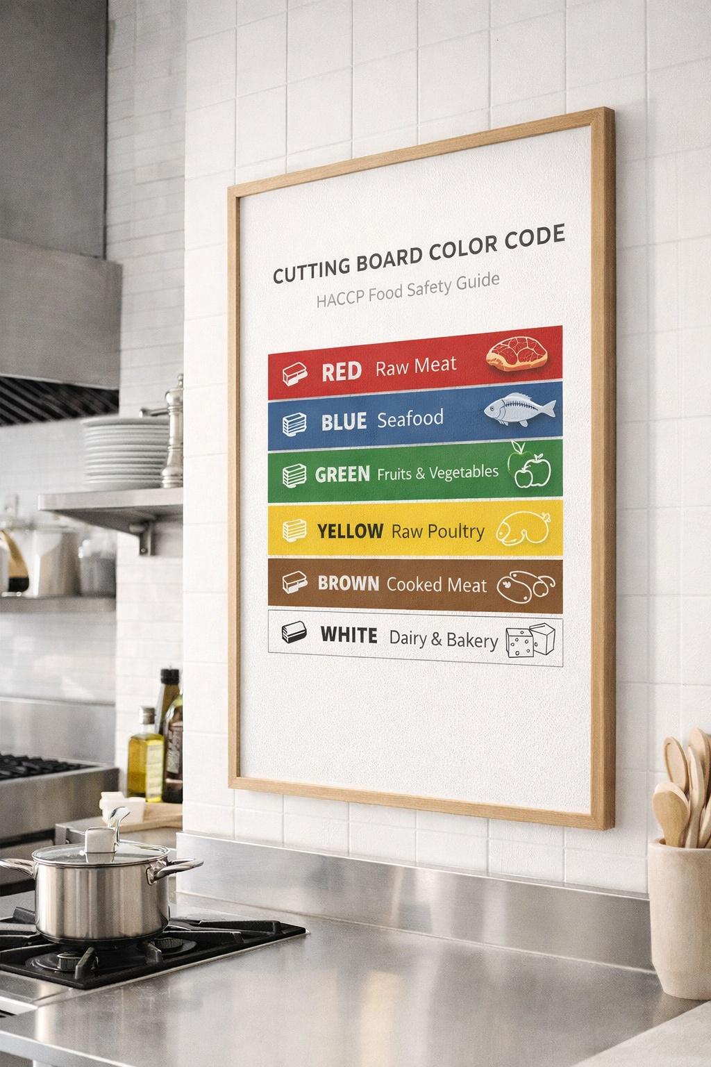 HACCP Chopping Board Color Code Chart, Kitchen Safety Poster (digital ...