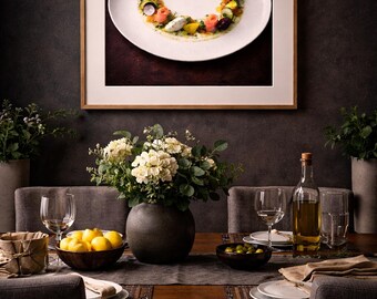 Lámina artística de Salmón para Alta Cocina – Fotografía culinaria de cocina moderna (Descarga digital)