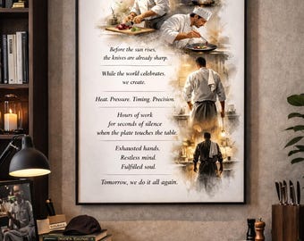 Chef Life Vertikal Kunstdruck - Kulinarische Küche Dekor (Digitaler Download)