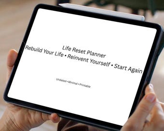 Life Reset Planner Printable Reinvent Yourself Workbook Personal Growth PDF