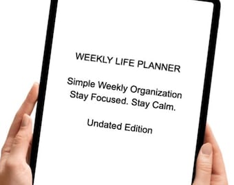 Minimalist Weekly Planner Template Printable PDF Undated Productivity Planner Simple Focus Layout