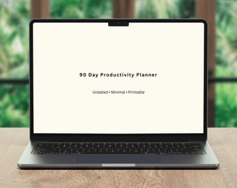 90 Day Productivity Planner Printable Minimal Focus System PDF