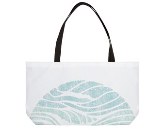 Sunrise Slice Tote Bag | Beach Wave Pattern Weekender Tote