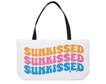 Sunkissed Repeat Print Weekender Tote Bag | Retro Colorful Beach Vibes