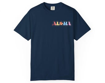 Aloha Floral Script T-shirt | Hawaiian Vacation Tee