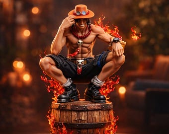 Portgas D Ace 28cm Figure One Piece Fire Resin Anime Statue Collectible Gift