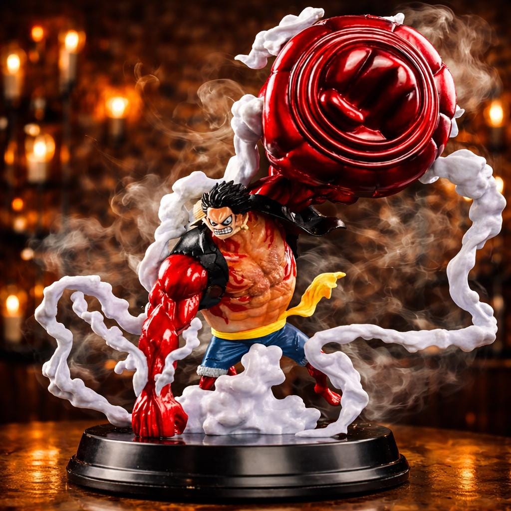 Figurine One Piece Luffy Gear 4 Monkey King Crow Cannon - 29 Cm - PVC