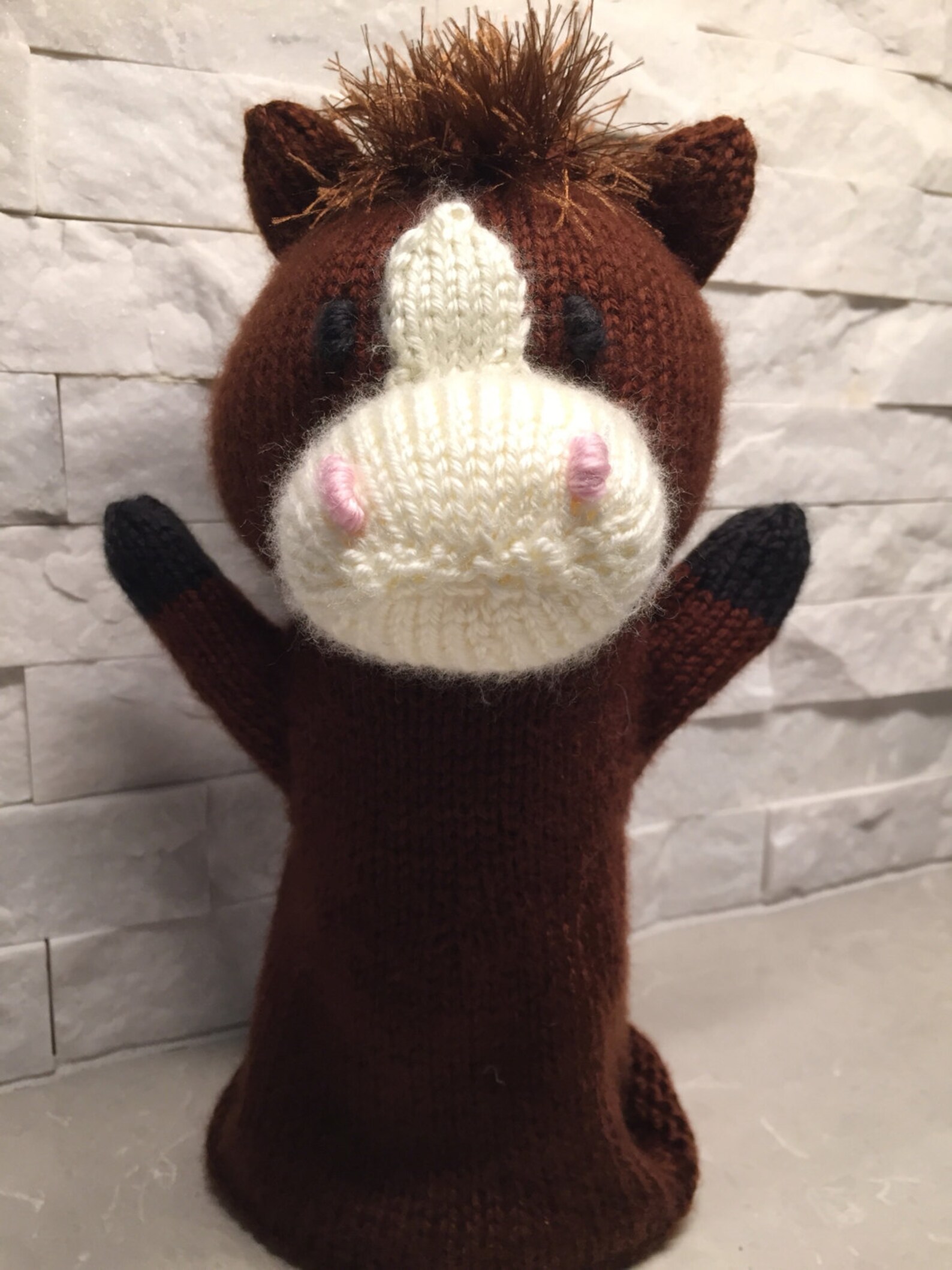 Knit horse puppet knit hand puppet horse knit glove puppet Etsy