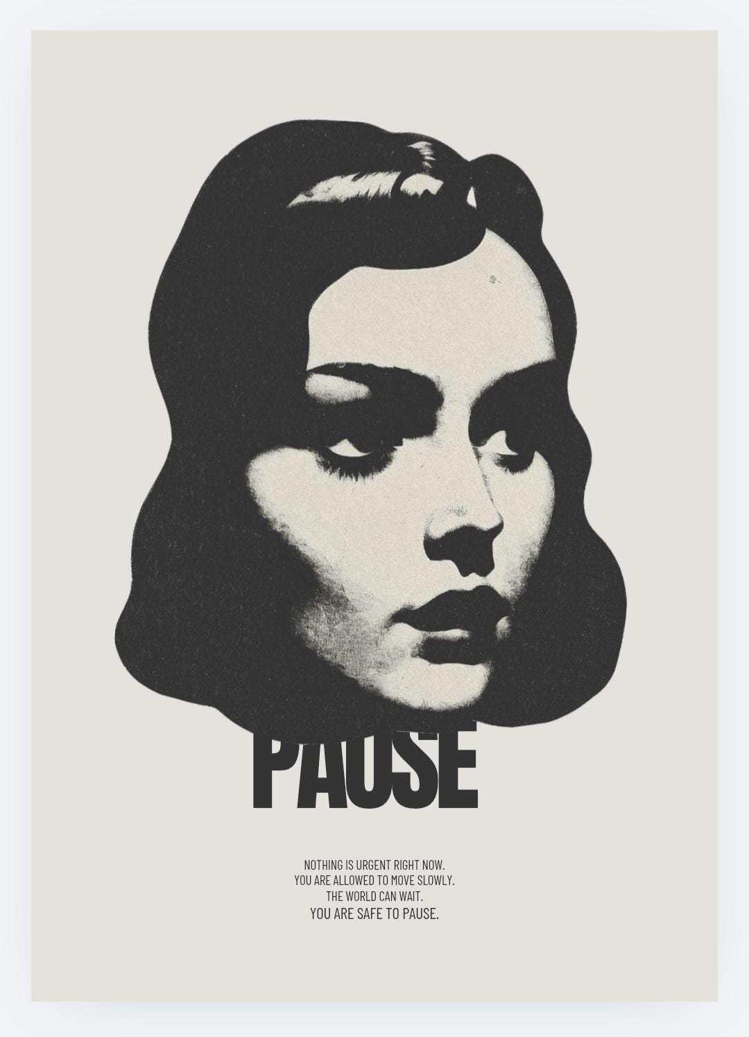 Pause In Wall PAUSE – Contemporary Typography Wall Art – A4 Digital Print - Etsy