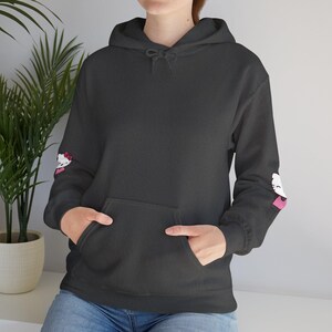 Hello Kitty Face Hoodie | Cute Character Pullover, Pink Bow Sleeves image 15