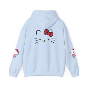Hello Kitty Face Hoodie | Cute Character Pullover, Pink Bow Sleeves image 6