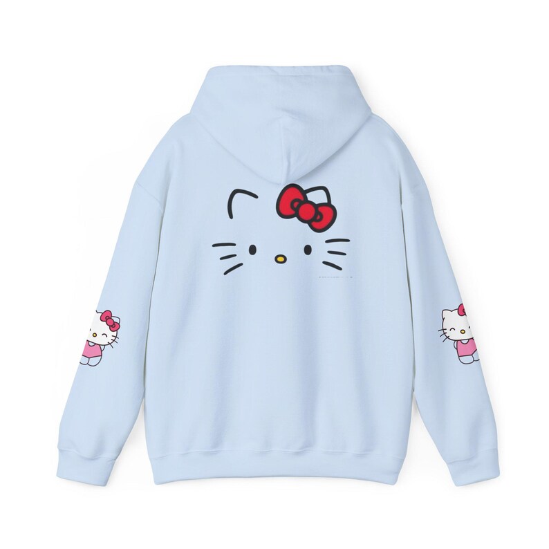 Hello Kitty Face Hoodie | Cute Character Pullover, Pink Bow Sleeves image 6