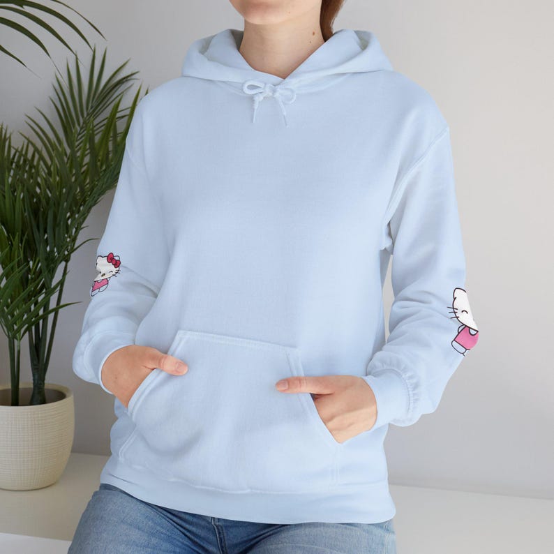Hello Kitty Face Hoodie | Cute Character Pullover, Pink Bow Sleeves image 10