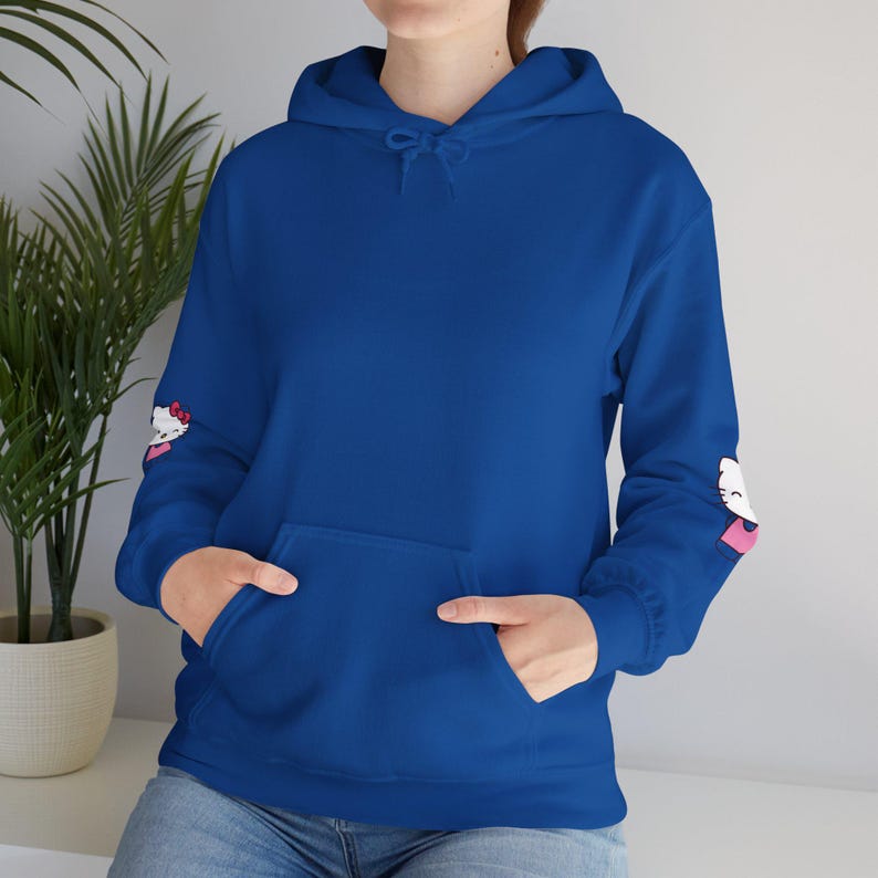 Hello Kitty Face Hoodie | Cute Character Pullover, Pink Bow Sleeves image 16