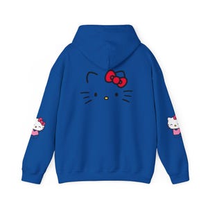 Hello Kitty Face Hoodie | Cute Character Pullover, Pink Bow Sleeves image 7