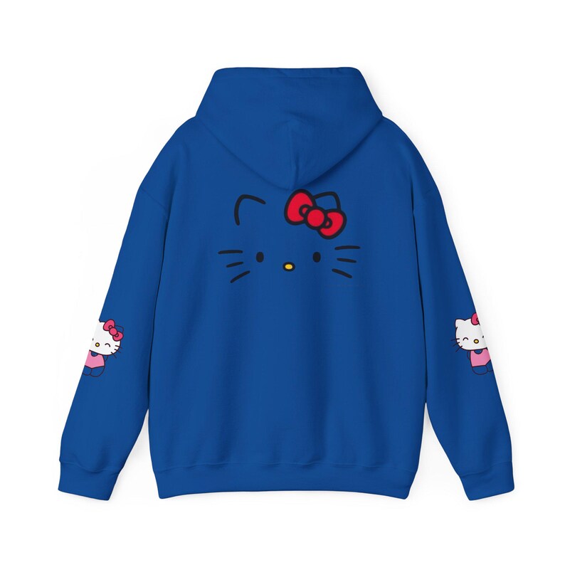 Hello Kitty Face Hoodie | Cute Character Pullover, Pink Bow Sleeves image 7