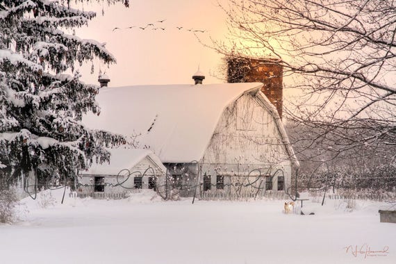 winter barn digital print barn background farm background Christmas Background Christmas digital backdrop winter backdrop barn backdrop