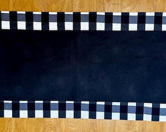 Handmade Buffalo Check Table Runner Solid Black Farmhouse Country Kitchen Table Topper Classic Decor Gift for Her Housewarming Gift