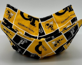 Georgia Tech Yellow Jackets Bowl Cozy – NCAA Handmade Cotton Microwave Safe Holder