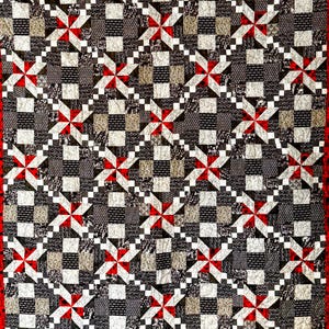 Music Note Quilt – Red Black White Patchwork Throw Blanket