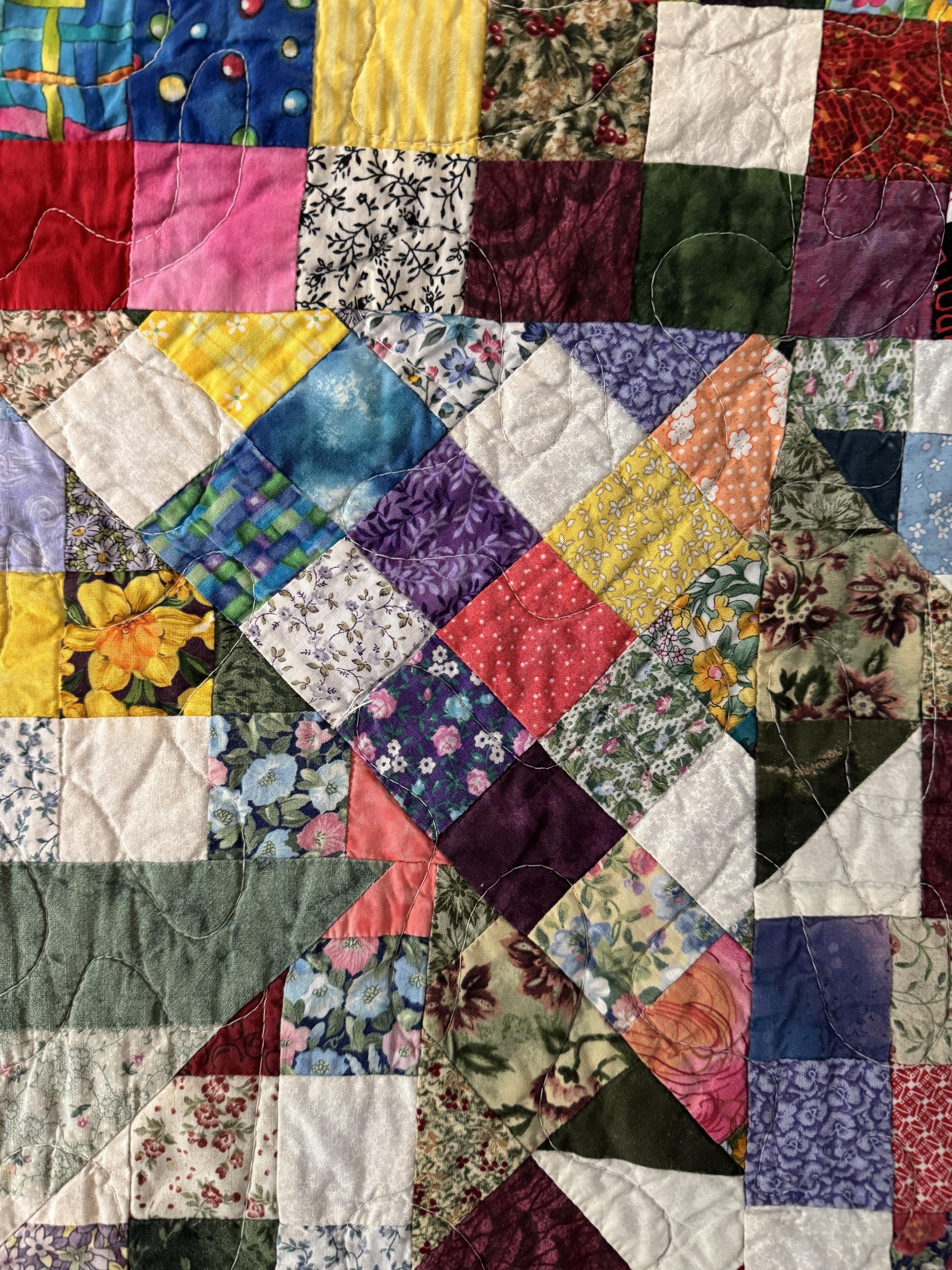 Handmade Scrap Patchwork Quilt – Vintage Sampler Lap Throw 48"x64" - Etsy