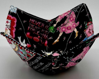 Mary Engelbreit Bowl Cozy – Microwave Safe Soup Bowl Holder – Cotton Fabric Handmade
