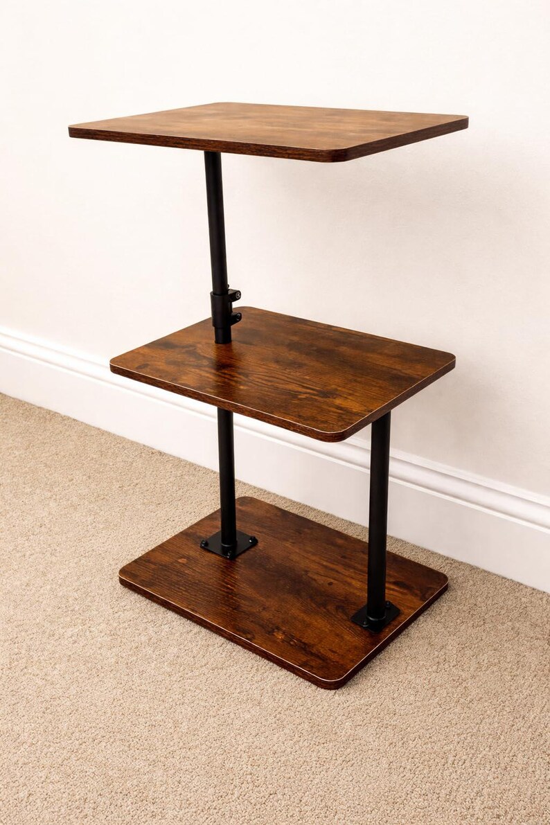 3 Tier Small End Table Adjustable Height With Rotatable Tray - Etsy