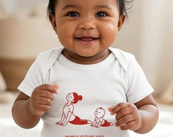 Mama's Future Yogi-romper | Yoga moeder cadeau, 100% katoenen onesie