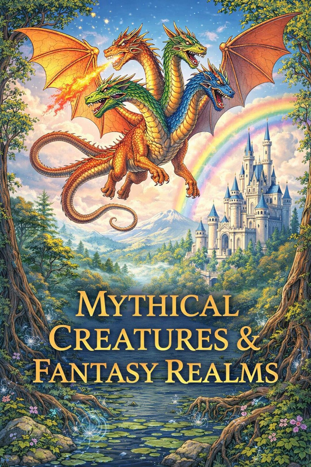 Mythical Creatures Coloring Book | Fantasy Dragons & Magical Realms ...