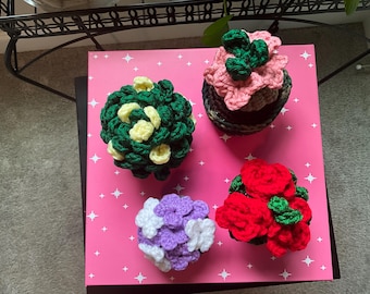Handmade Crochet Succulents – Colorful Potted Plant Decor