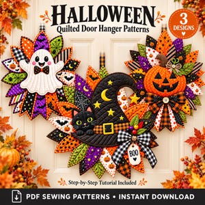 Halloween-Türhänger-Set (Steppdecke): 3 PDF-Nähvorlagen