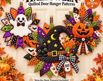 Halloween Quilted Door Hanger Bundle: 3 PDF Sewing Patterns