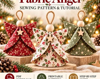 Fabric Angel Ornament Sewing Pattern PDF – Christmas Tutorial & Printable Templates