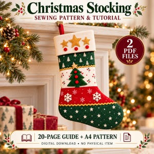 Nähanleitung für einen Weihnachtsstrumpf (PDF), Patchwork-Anleitung für einen Weihnachtsstrumpf