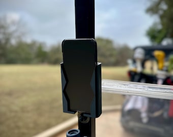 3D Printed Golf Cart Phone Holder | Secure Rail Mount, No Drill Smartphone Caddy