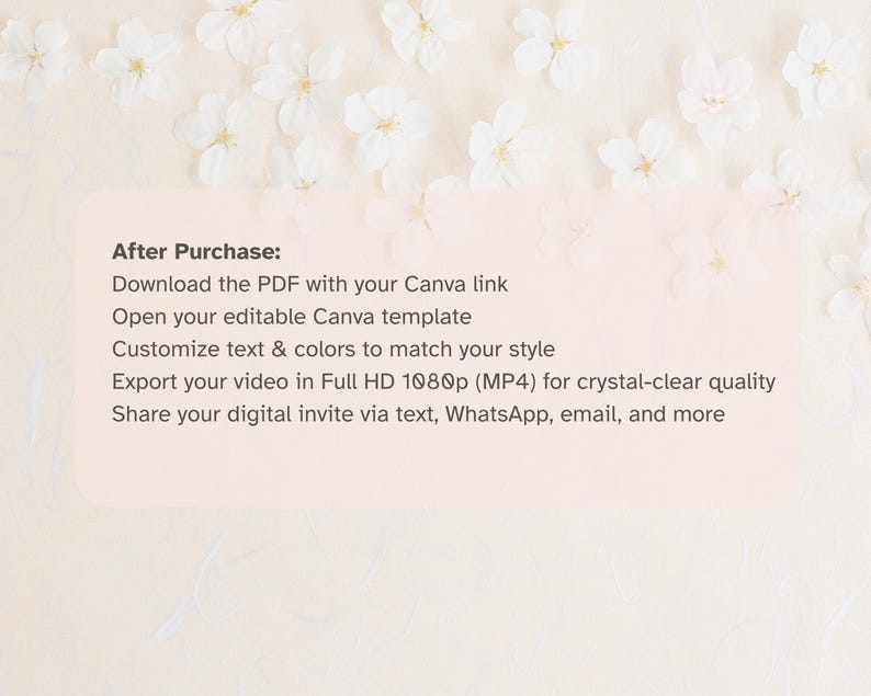 Rectangular Event Invite Elegant Digital Invitation Template | Customizable Wedding, Nikah ...