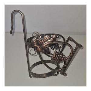 Vintage Metal Wine Bottle Holder — Grape & Vine Decor