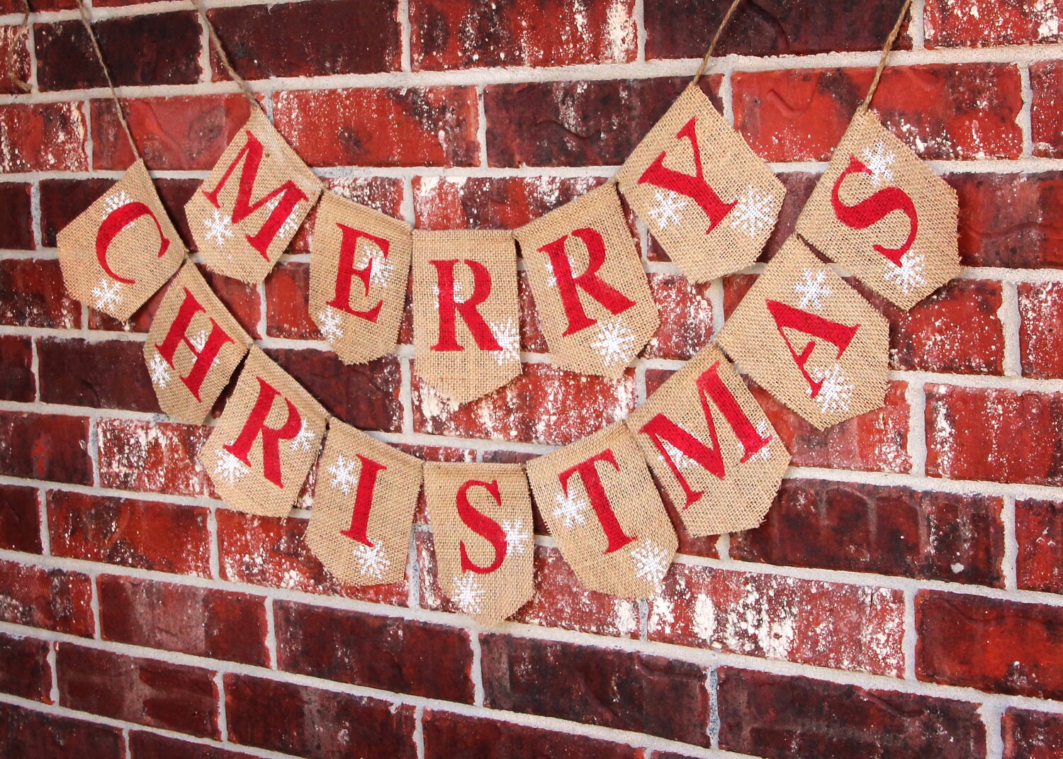 Merry Christmas Burlap Banner 
