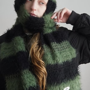 Extra Long Mohair Blend Crochet Scarf, 210cm, "Mongolia"