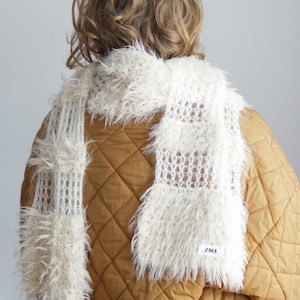 Ivory Merino Wool Blend Blanket Scarf, 220cm zdjęcie 4