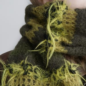 Green Felted Alpaca Wool Scarf, 190cm, "Ireland" afbeelding 4