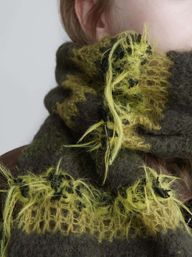 Green Felted Alpaca Wool Scarf, 190cm, "Ireland" afbeelding 4