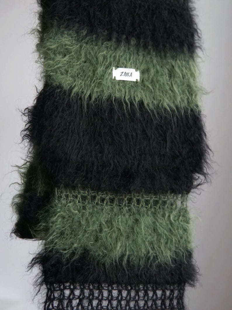 Mohair Blend Crochet Scarf, 210cm image 9