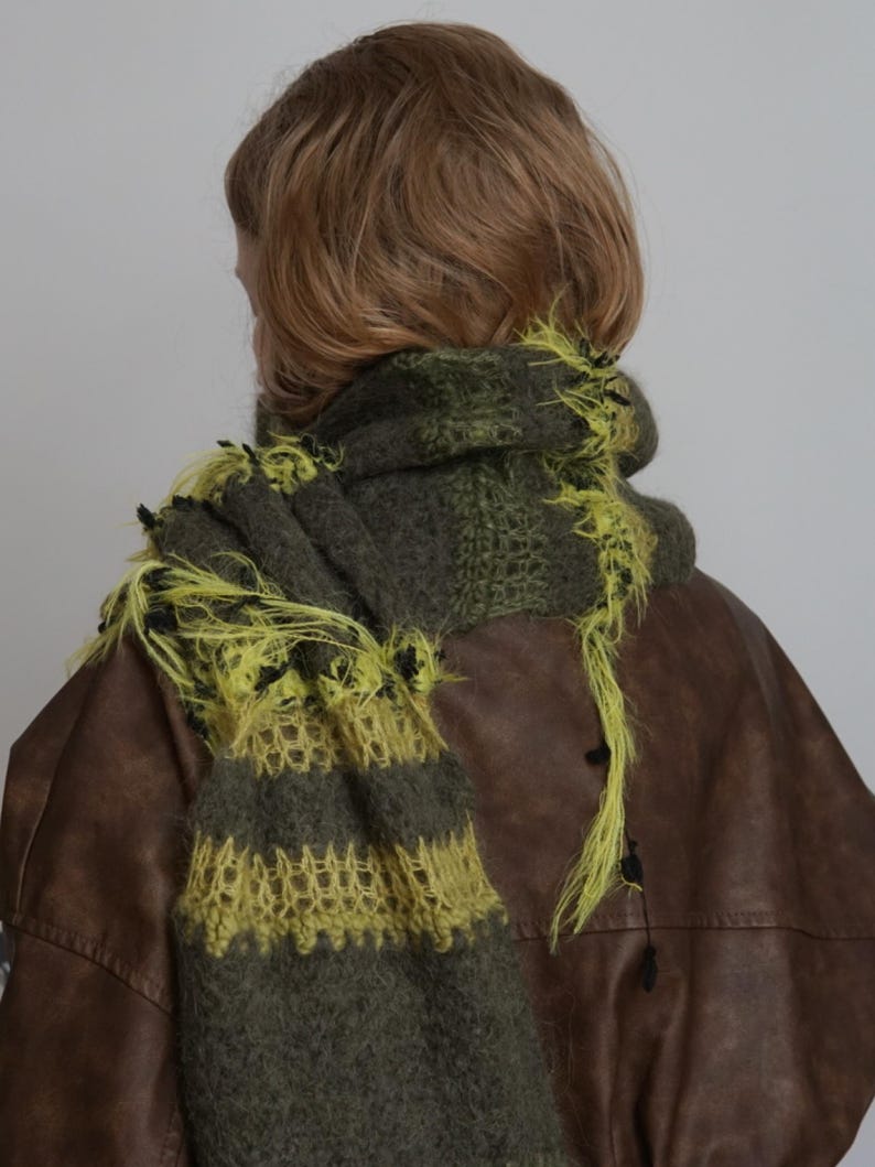 Green Felted Alpaca Wool Scarf, 190cm, "Ireland" afbeelding 5