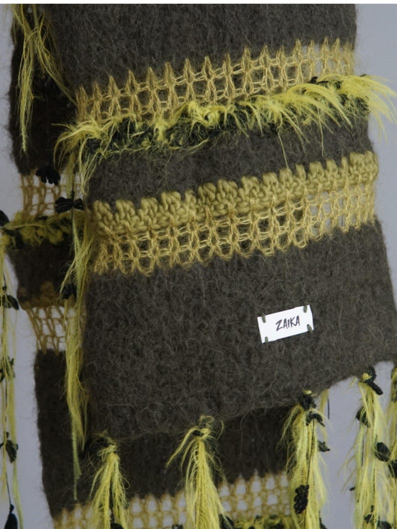 Green Felted Alpaca Wool Scarf, 190cm, "Ireland" afbeelding 10