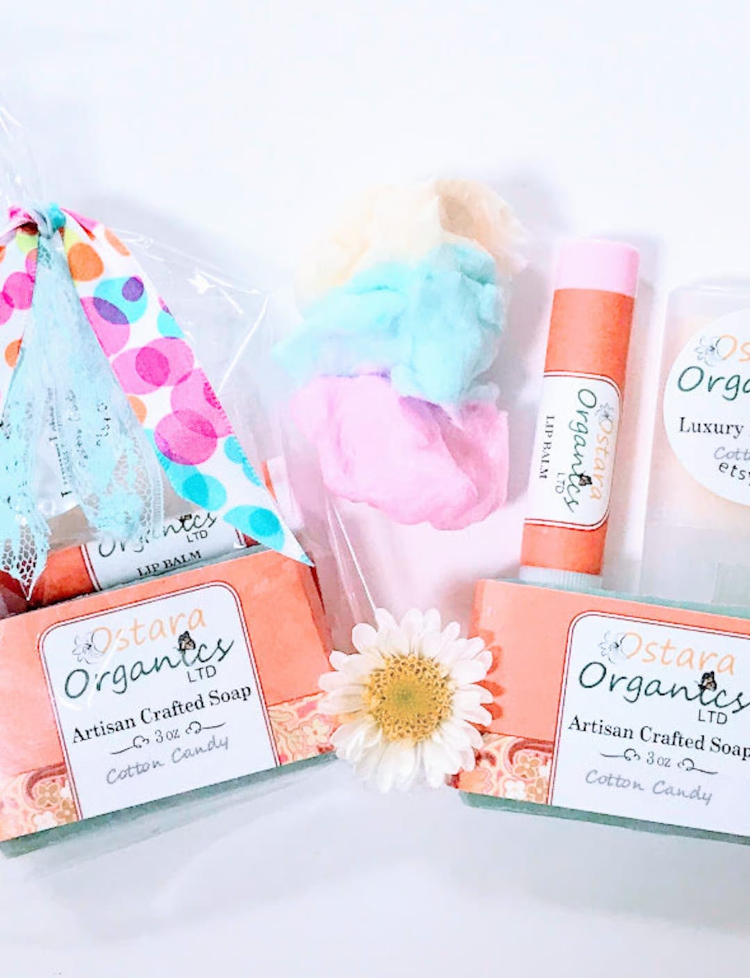 Cotton Candy Sweet Set Spa Gift Set: Petite Soap, Lotion Bar, Lip Balm ...