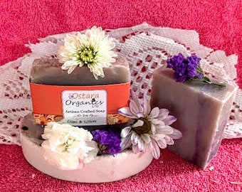 Lilac Soap Bar, Lilac and Lilies, Purple Swirl Soap, Vegan Soap, Organic Soap, Artisan Soap, All Natural Soap, vegan soap bar, handmade soap