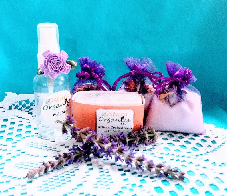 Spa Gift Set Purple Spa Set Bath Gift Set Purple Bath Gift Etsy